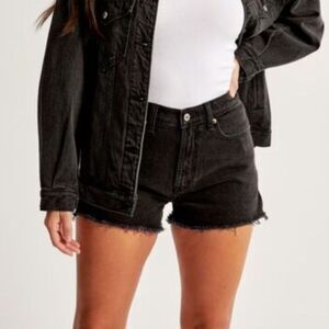 Abercrombie & Fitch The Mom Short High Rise Black Gray Plus, Size 36/22 (C2)